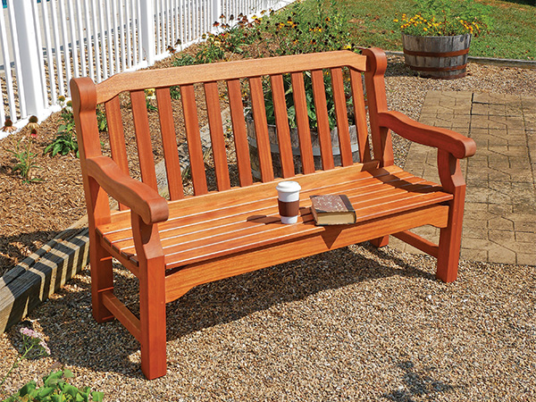 Elegant bench built with templates