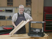 Planer and examples of distorted lumber pieces
