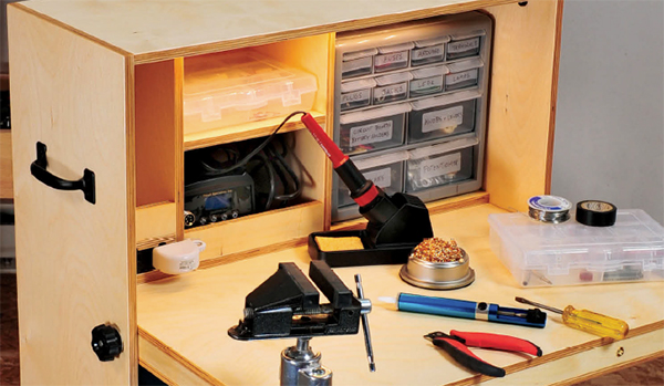 Compact desk for storing hobby goods