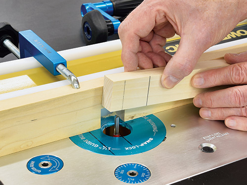 Lining up workpiece to cut mortise at router table