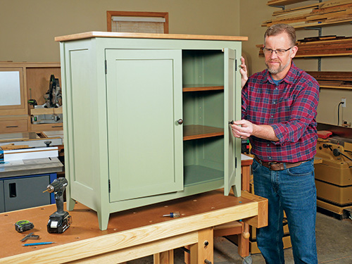 Installing final cabinet hardware