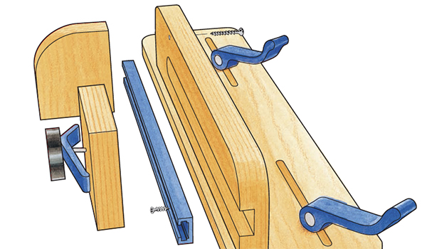 Diagram of a shop-made drill press jig